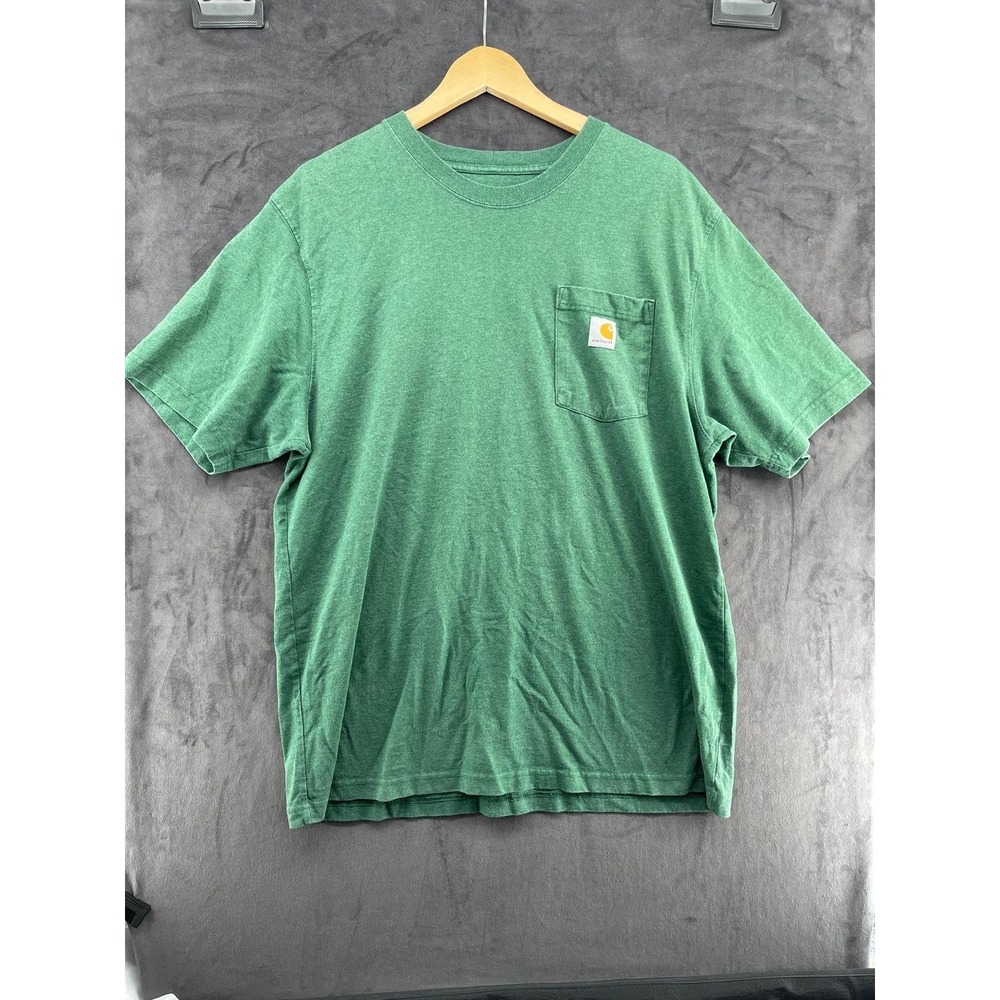 Carhartt Mens Loose Fit Short Sleeve Pocket T-Shirt Green Heather Large